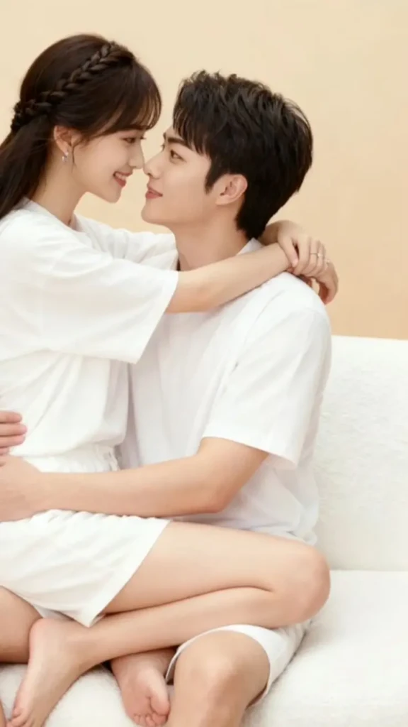 زوجی در آغوش یکدیگر با لبخند، نشاندهنده رابطه سالم و صمیمیت عاطفی