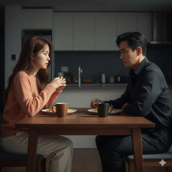 زوجی بعد از ازدواج لحظاتی روزمره و عادی دارند؛ نشسته و چای میخورند، نشاندهنده زندگی عادی شده